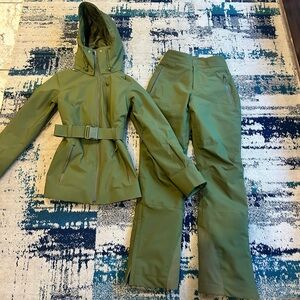 Halfdays Olive Green Ski Jacket and Pants Set